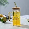Beautiful Design High Quality Transparent drinking Glass with Straw